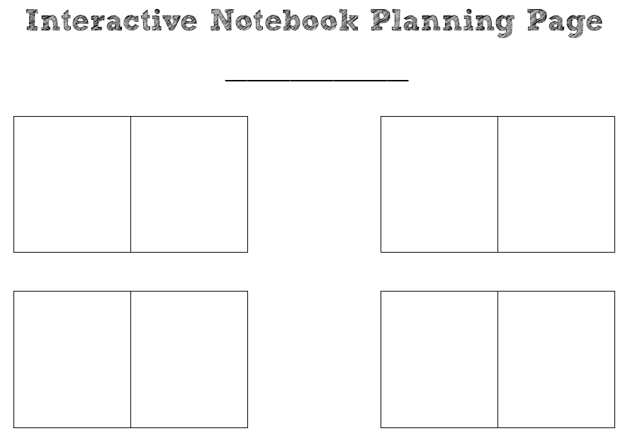 Interactive Notebook Planning Page