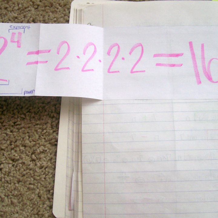 Foldable Book of Exponent Rules Math = Love