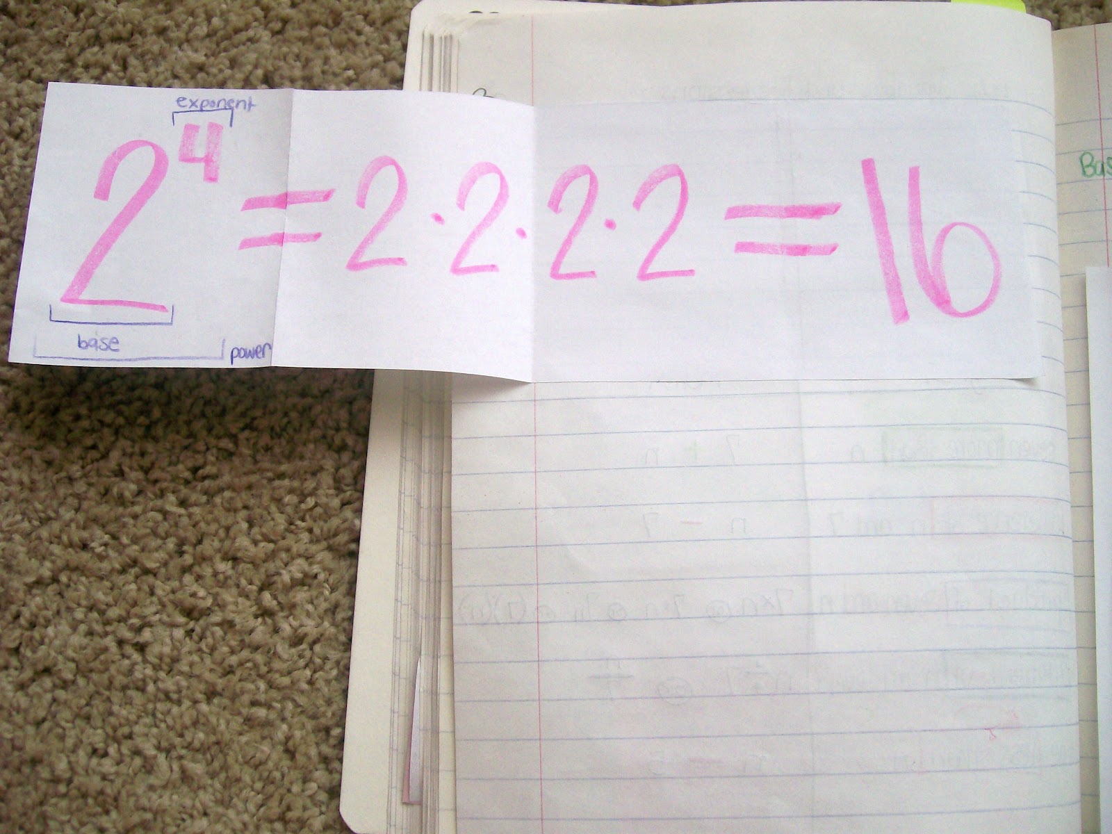 exponent foldable algebra 1 interactive notebook math inb