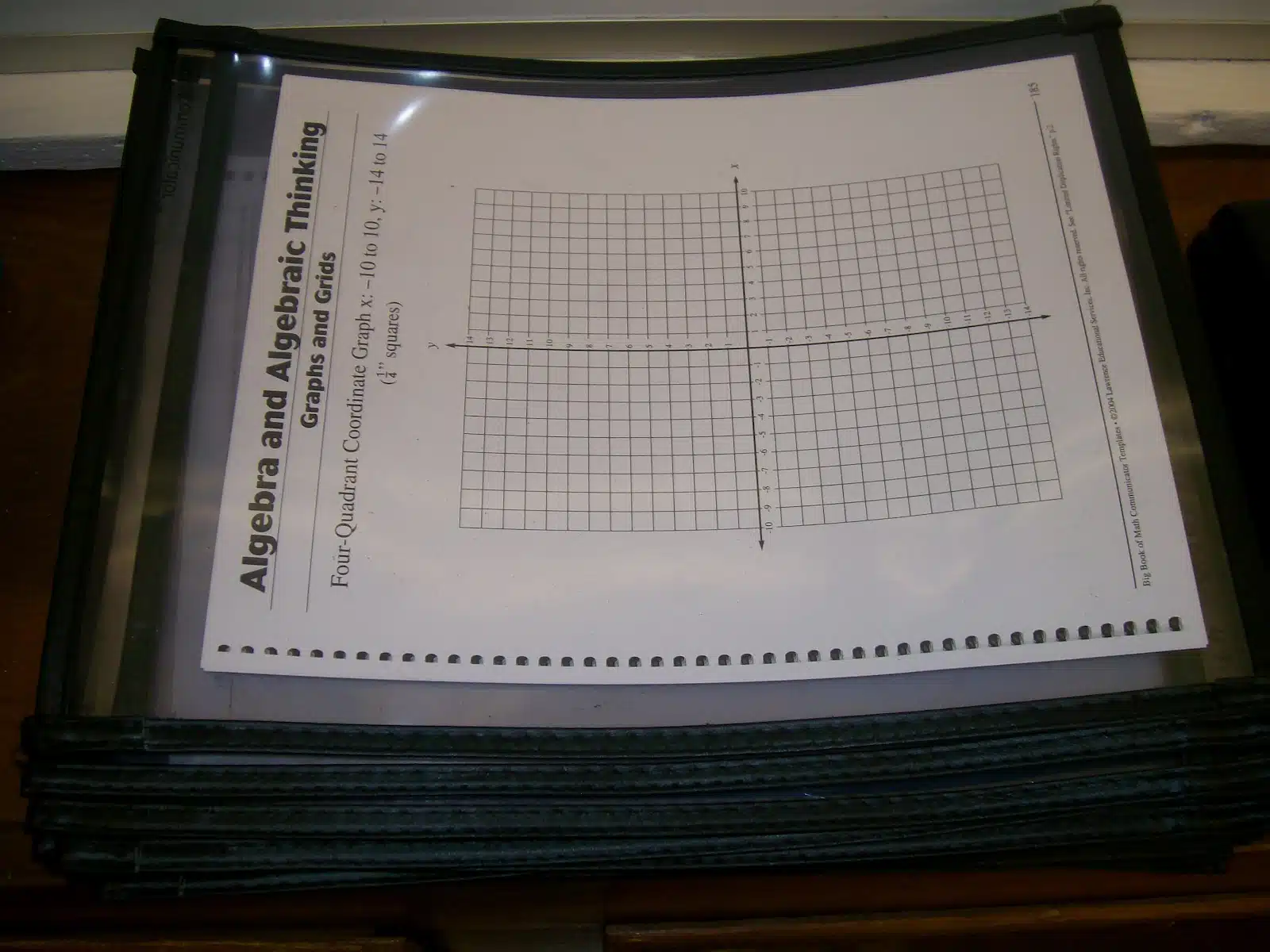 dry erase pockets with coordinate graphs instead. 