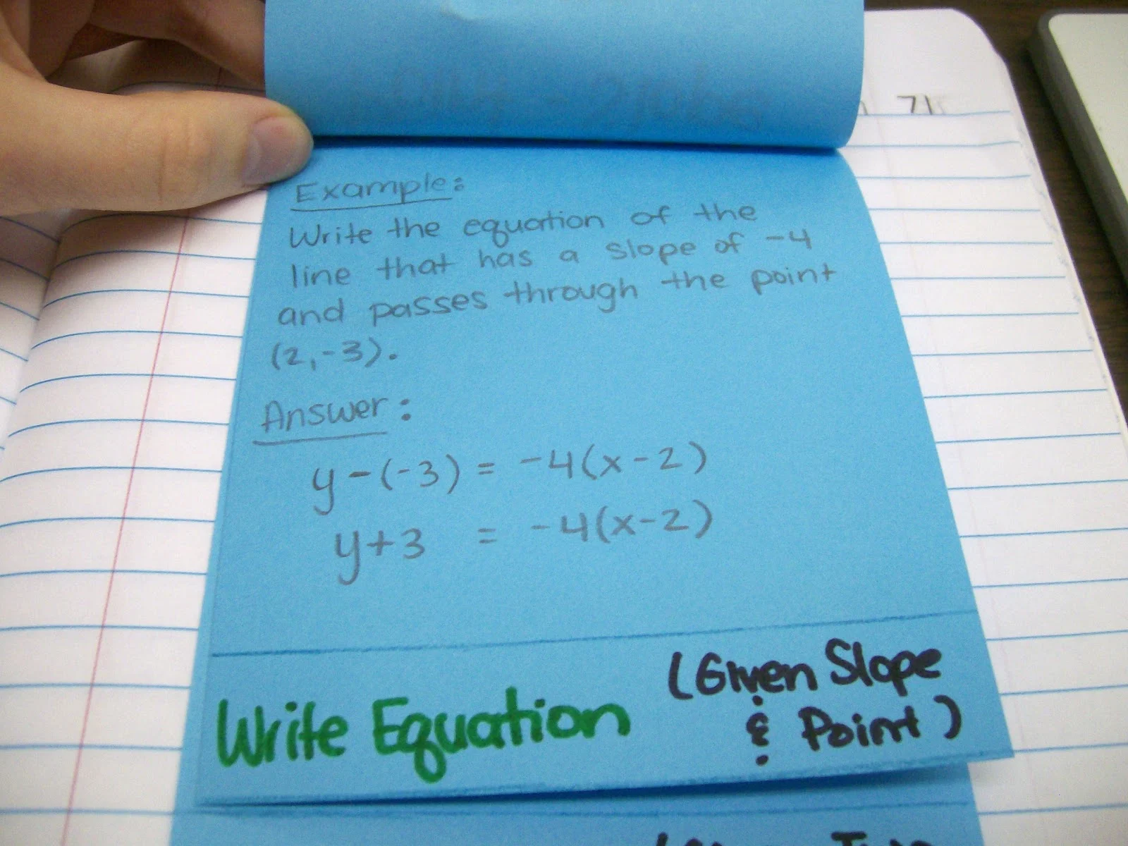 point-slope form foldable algebra interactive notebooks math