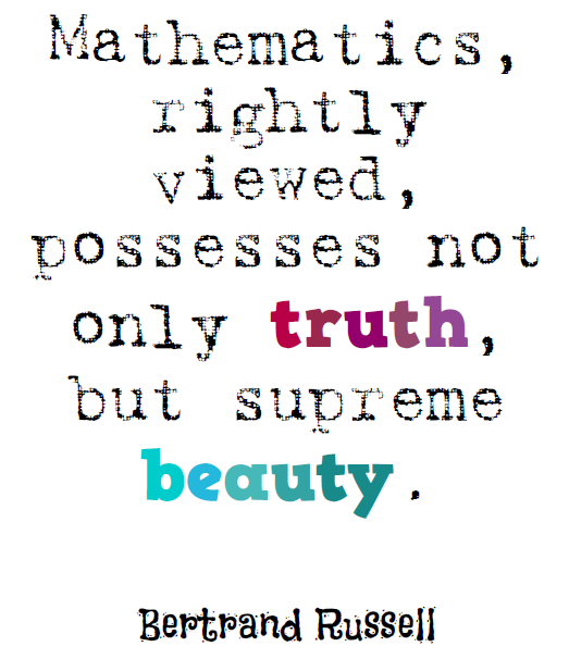 Math Quote Poster - Mathematics rightly viewed possesses not only truth but supreme beauty. - Bertrand Russell