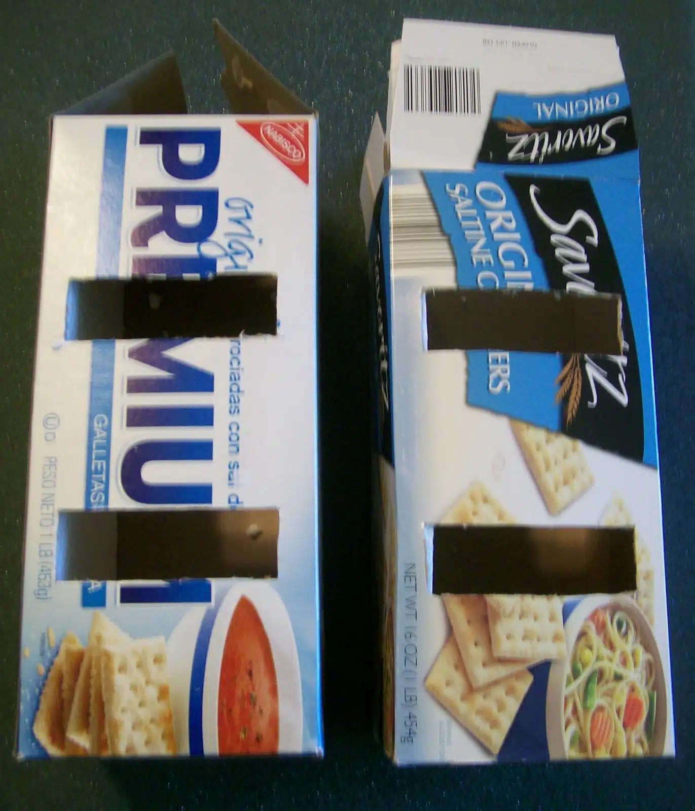 diy flip chutes from saltine cracker boxes