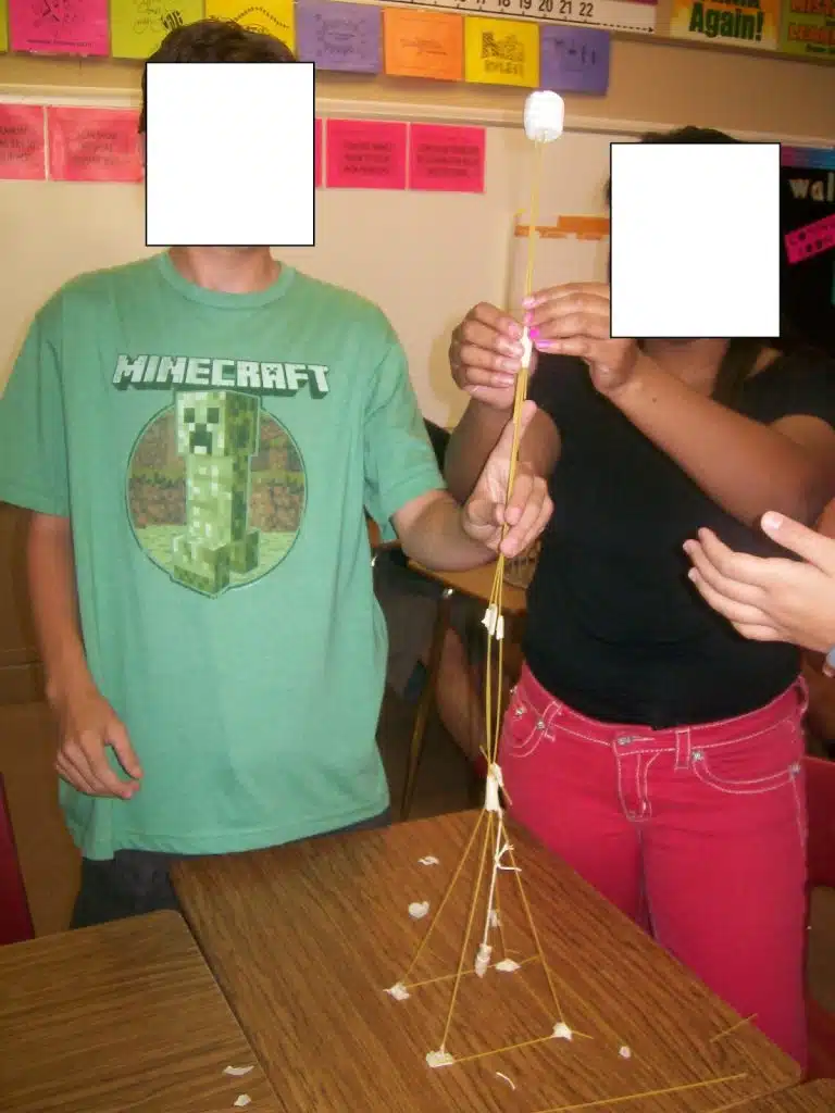 example of marshmallow challenge tower. 