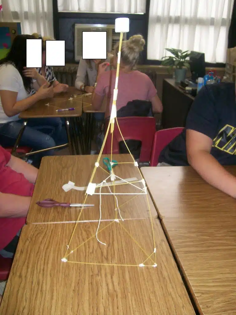 example of marshmallow challenge tower. 