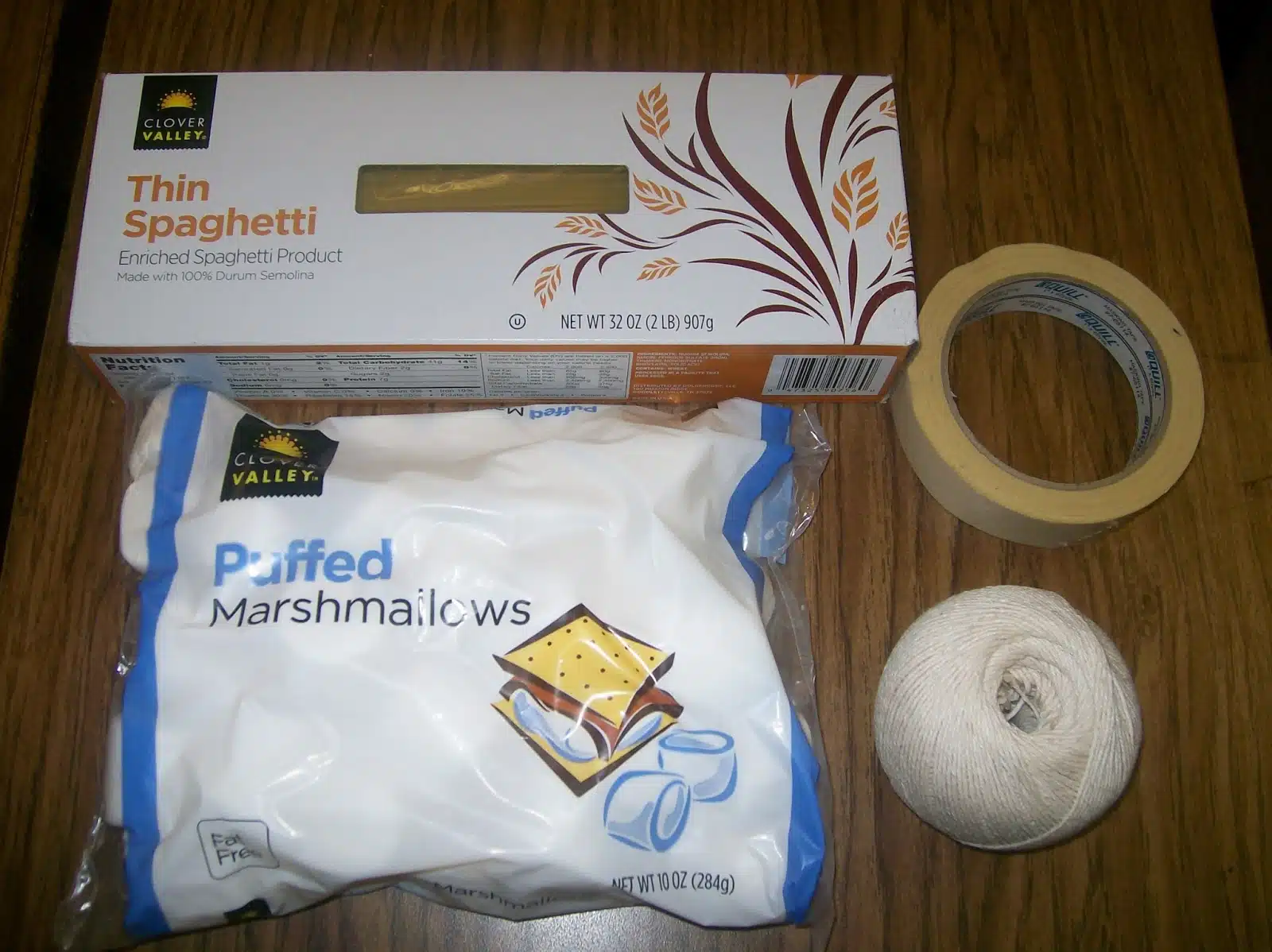 marshmallow challenge supplies. 