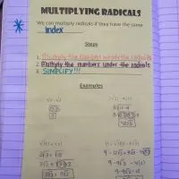 multiplying radicals notes in interactive notebook.