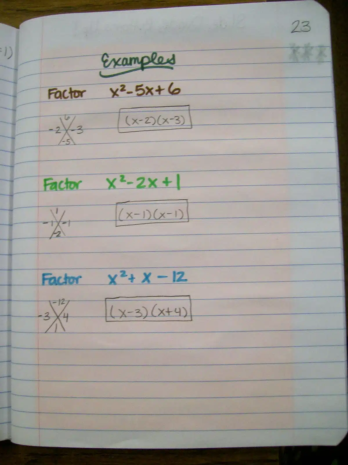 factoring quadratics graphic organizer interactive notebooks math algebra