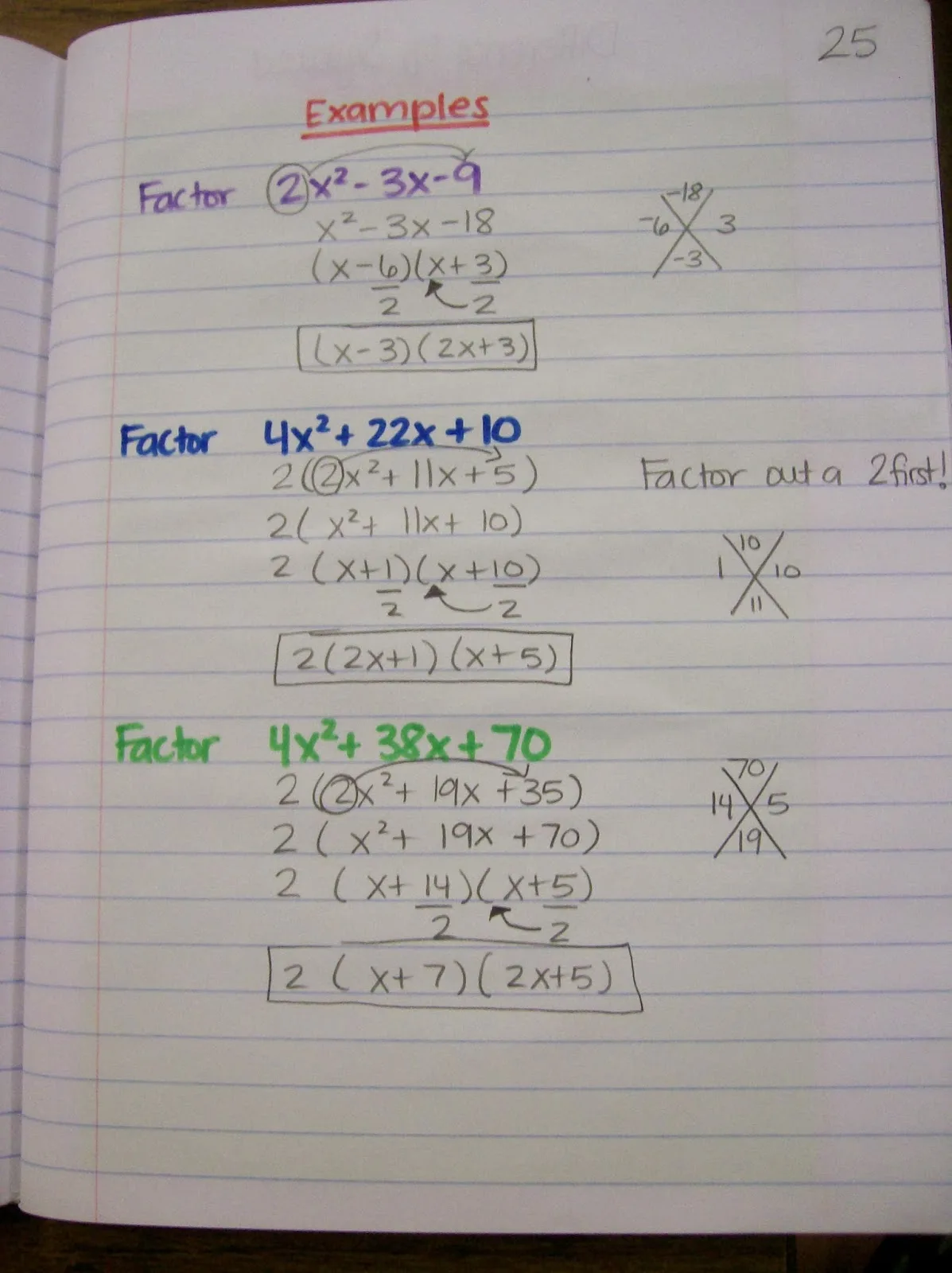 factoring quadratics graphic organizer interactive notebooks math algebra