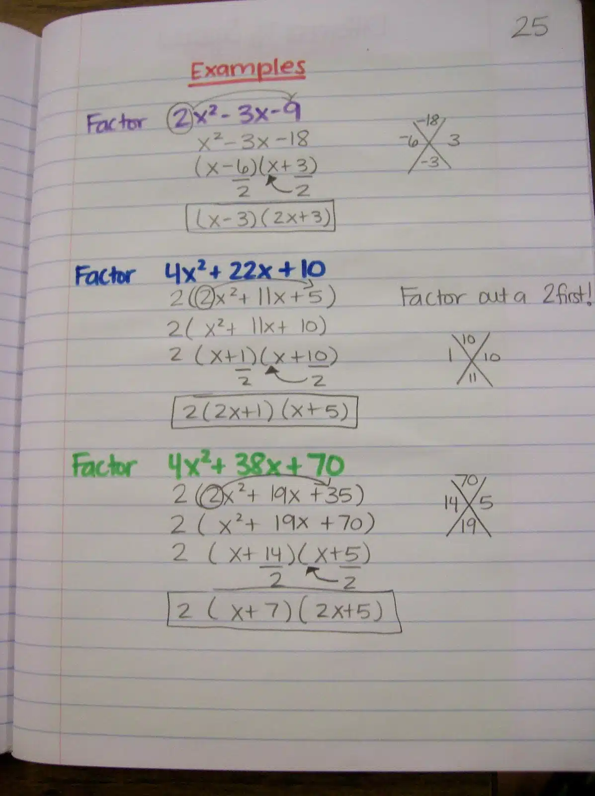 factoring quadratics graphic organizer interactive notebooks math algebra