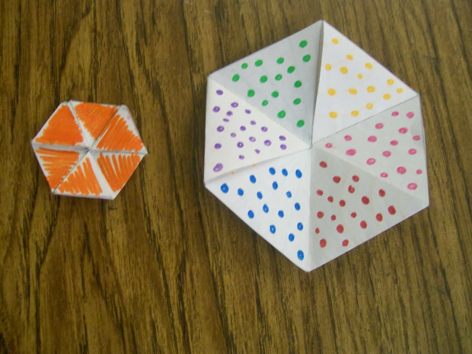 colorful hexaflexagons. 