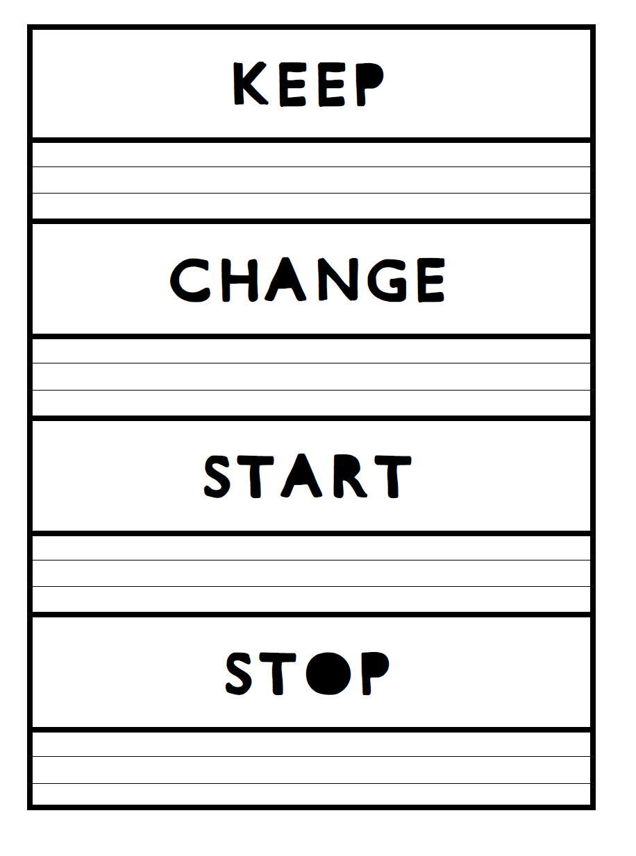 keep change start stop reflection form