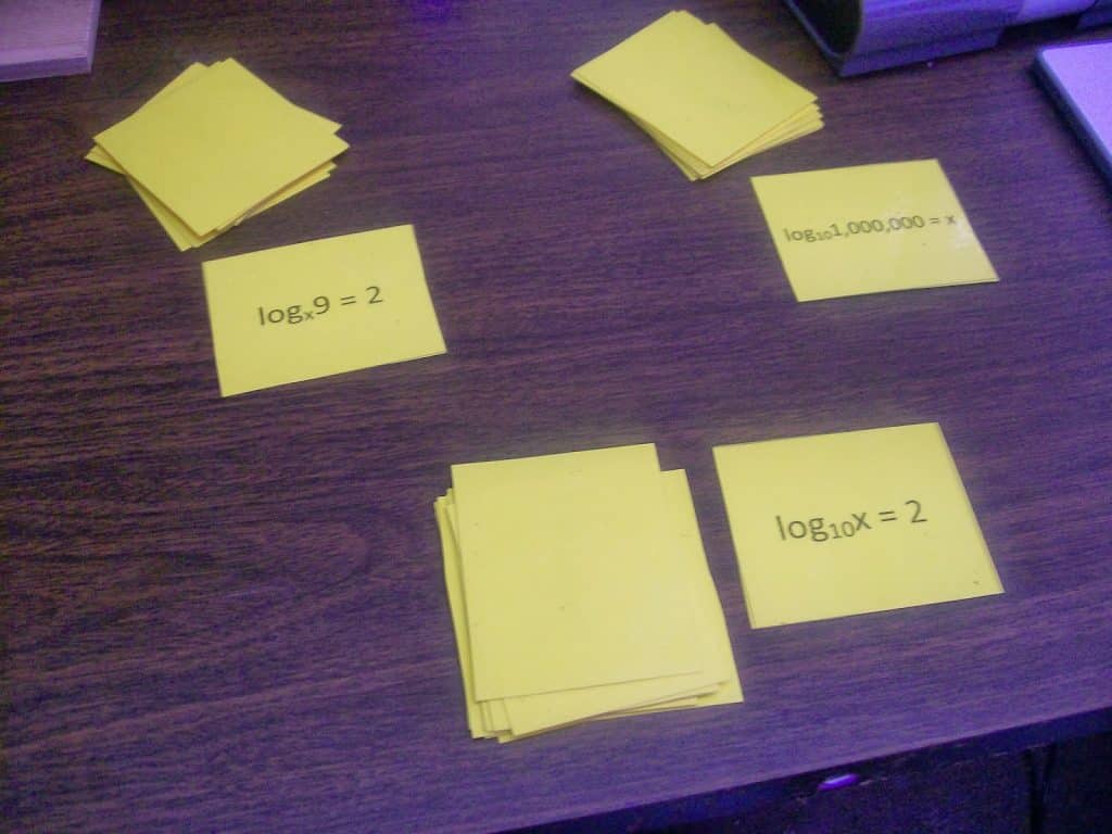 logarithm war activity game. 