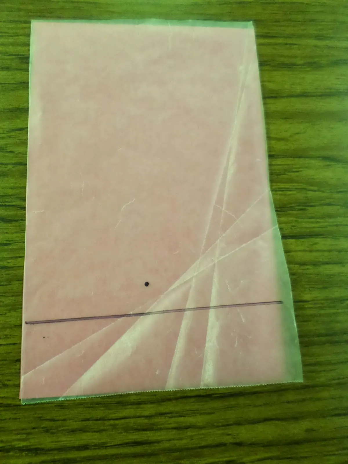 Several Creases on Wax Paper for Wax Paper Parabola Activity. 