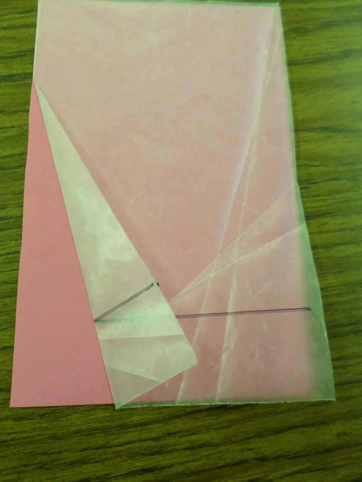 Folded Wax Paper for Wax Paper Parabola Activity. 