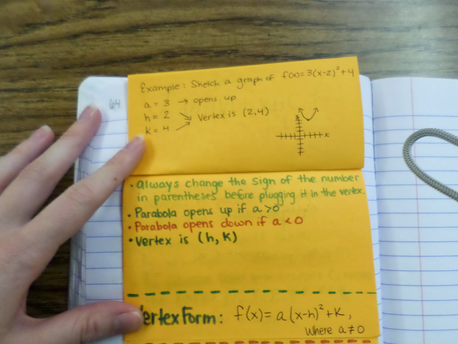 different forms of a quadratic function foldable algebra interactive notebook