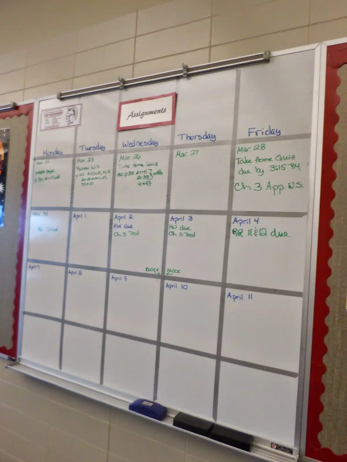 dry erase whiteboard grid