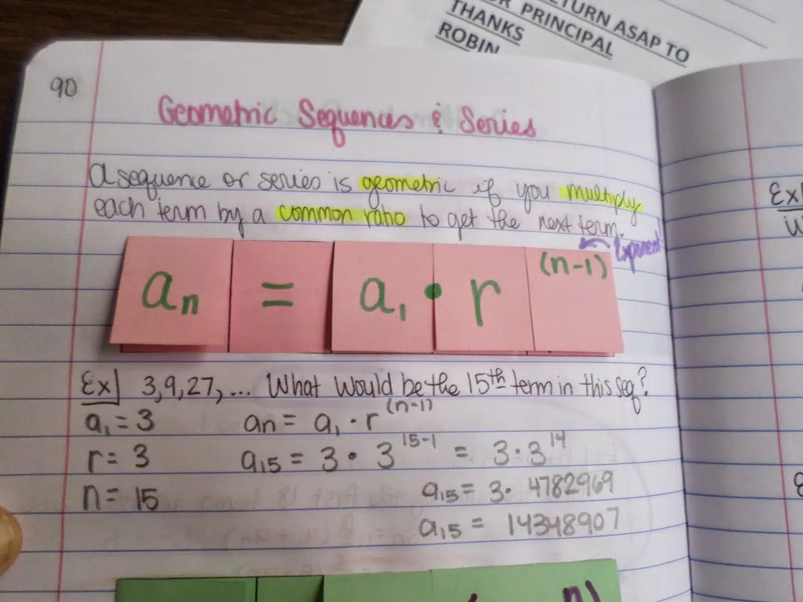 arithmetic and geometric sequences and series foldables