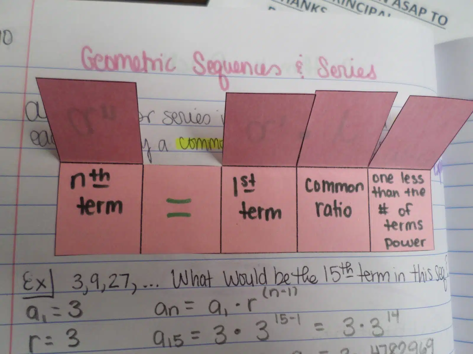 arithmetic and geometric sequences and series foldables