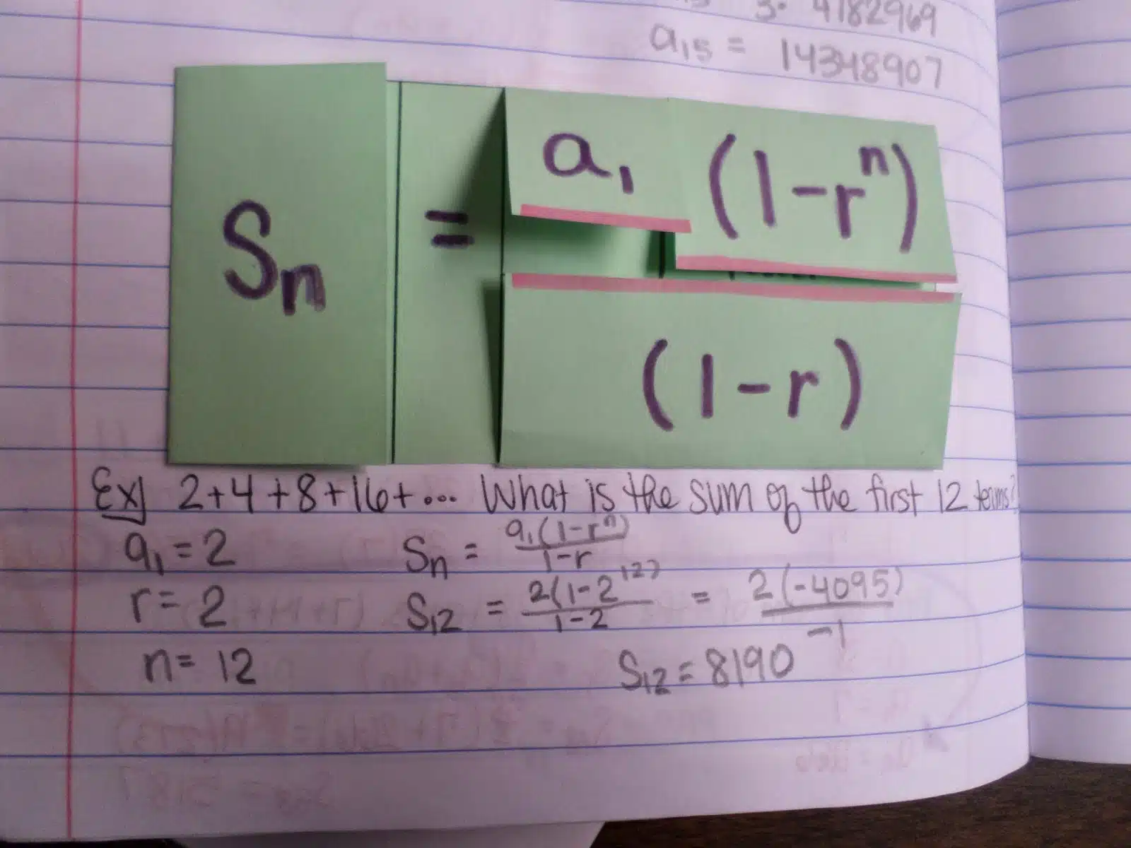 arithmetic and geometric sequences and series foldables