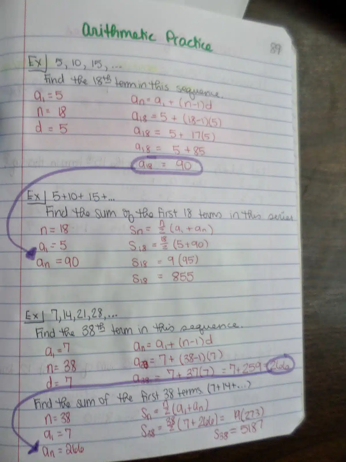 arithmetic and geometric sequences and series foldables