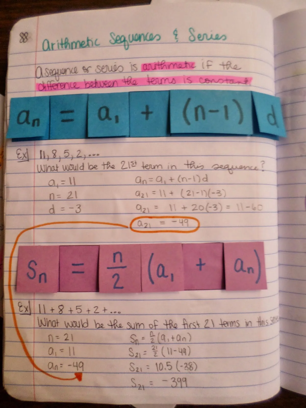 arithmetic and geometric sequences and series foldables