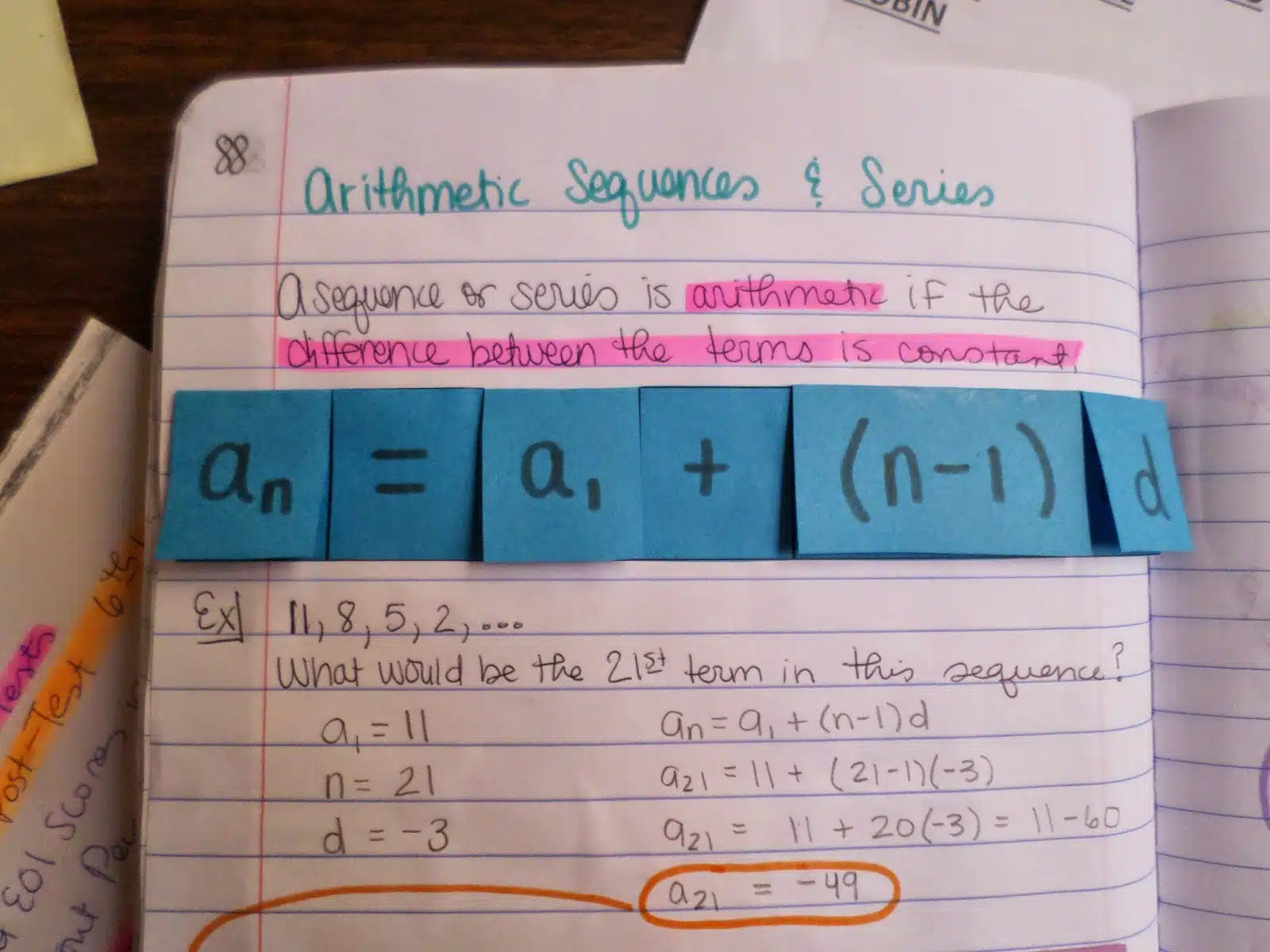 arithmetic and geometric sequences and series foldables