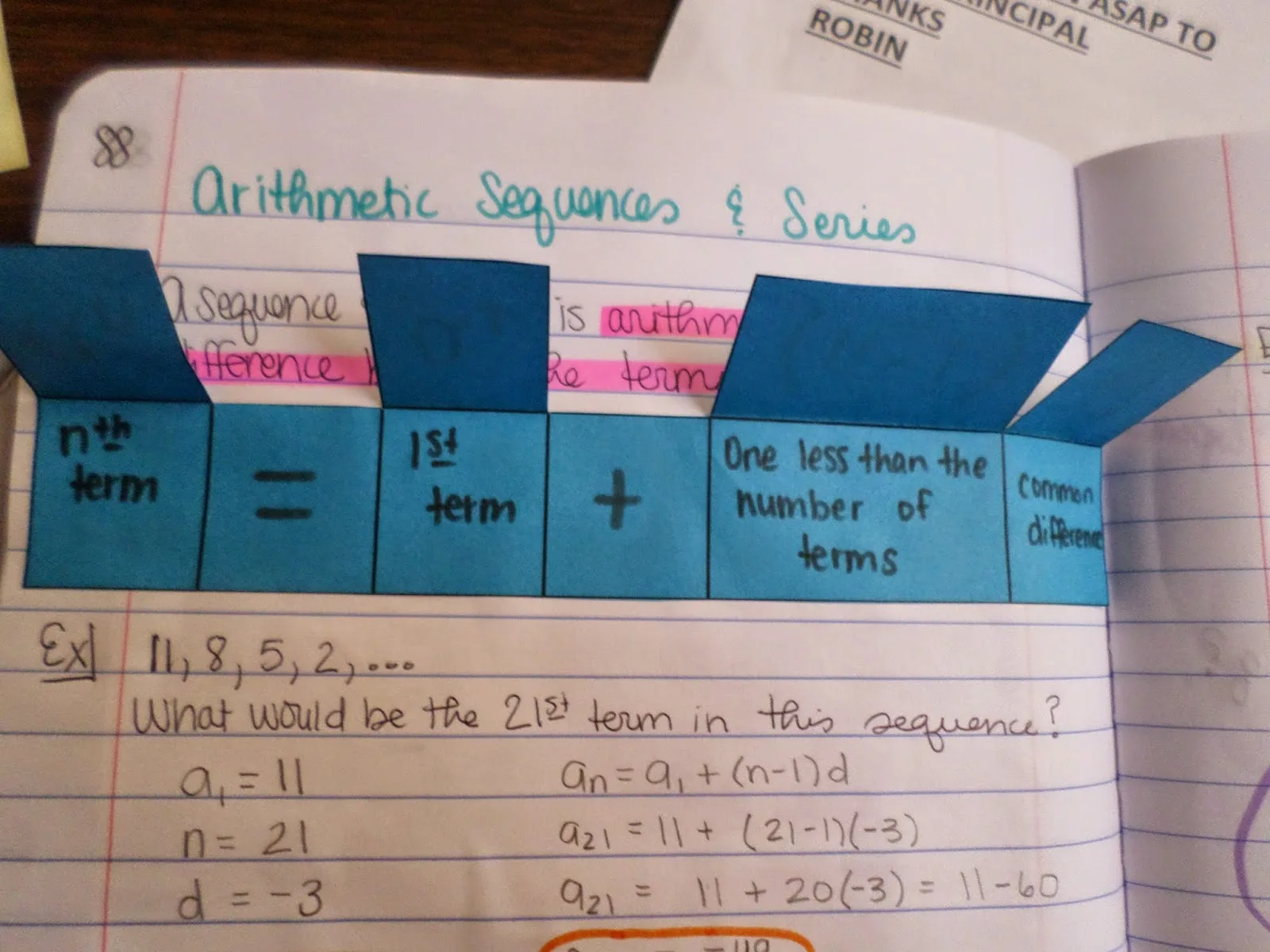 arithmetic and geometric sequences and series foldables