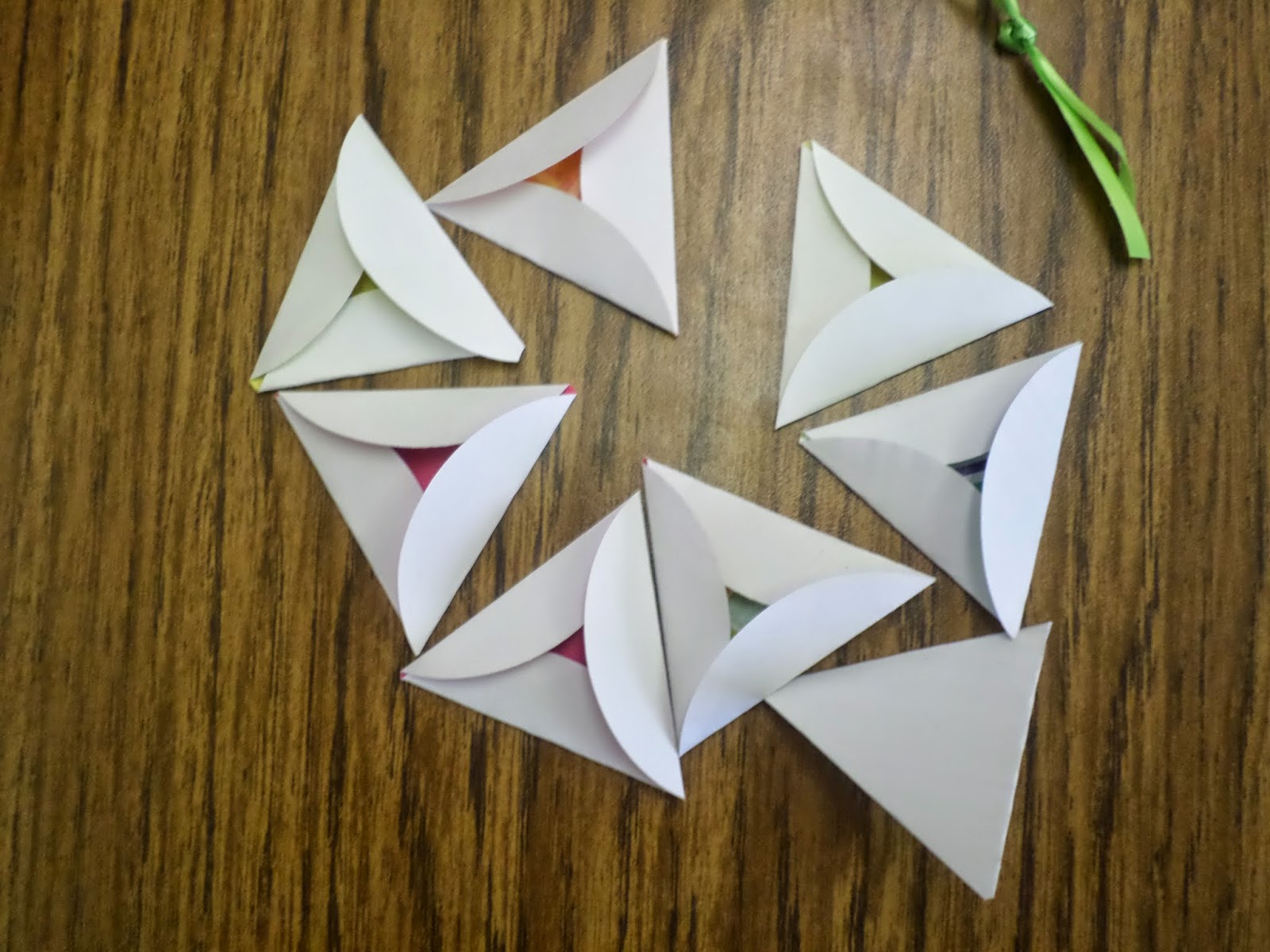 circles folded into equilateral triangles. 