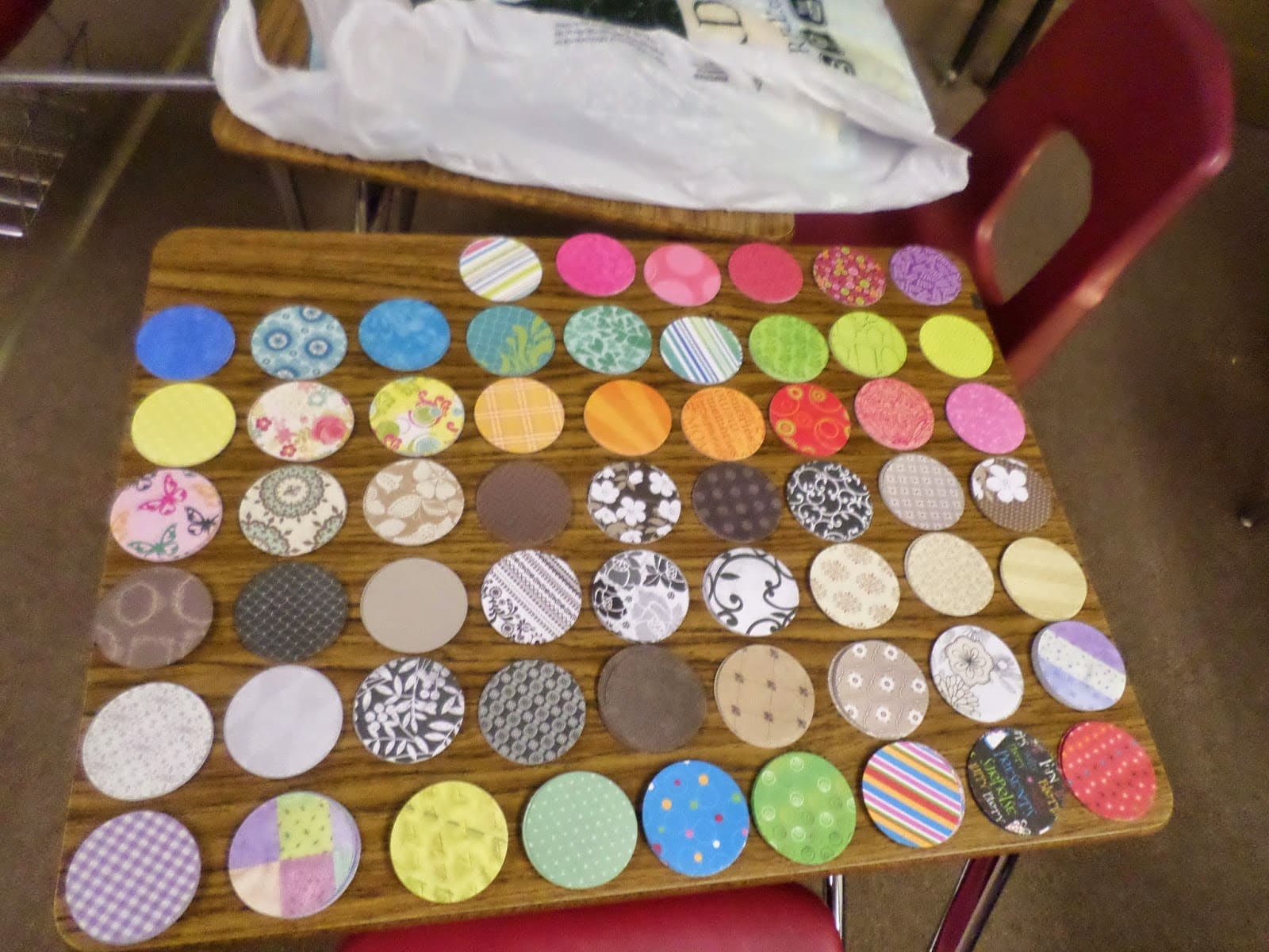 Scrapbook Paper Cut Into Circles