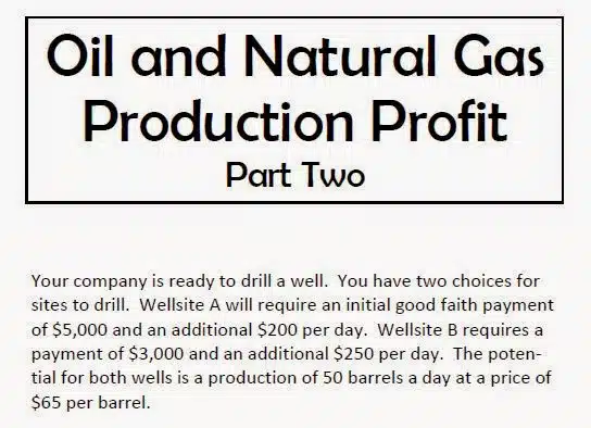 oil and natural gas production profit foldable part two 