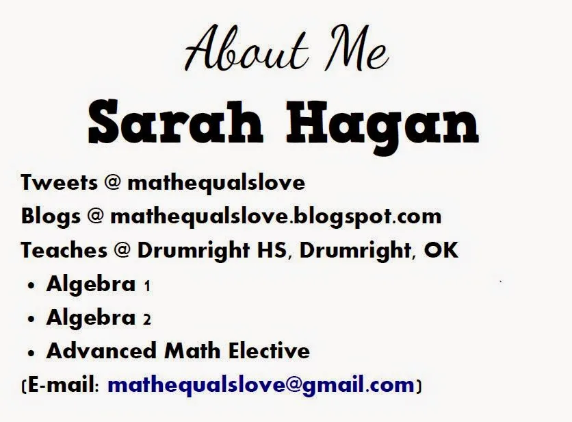 About Sarah Hagan (mathequalslove) 