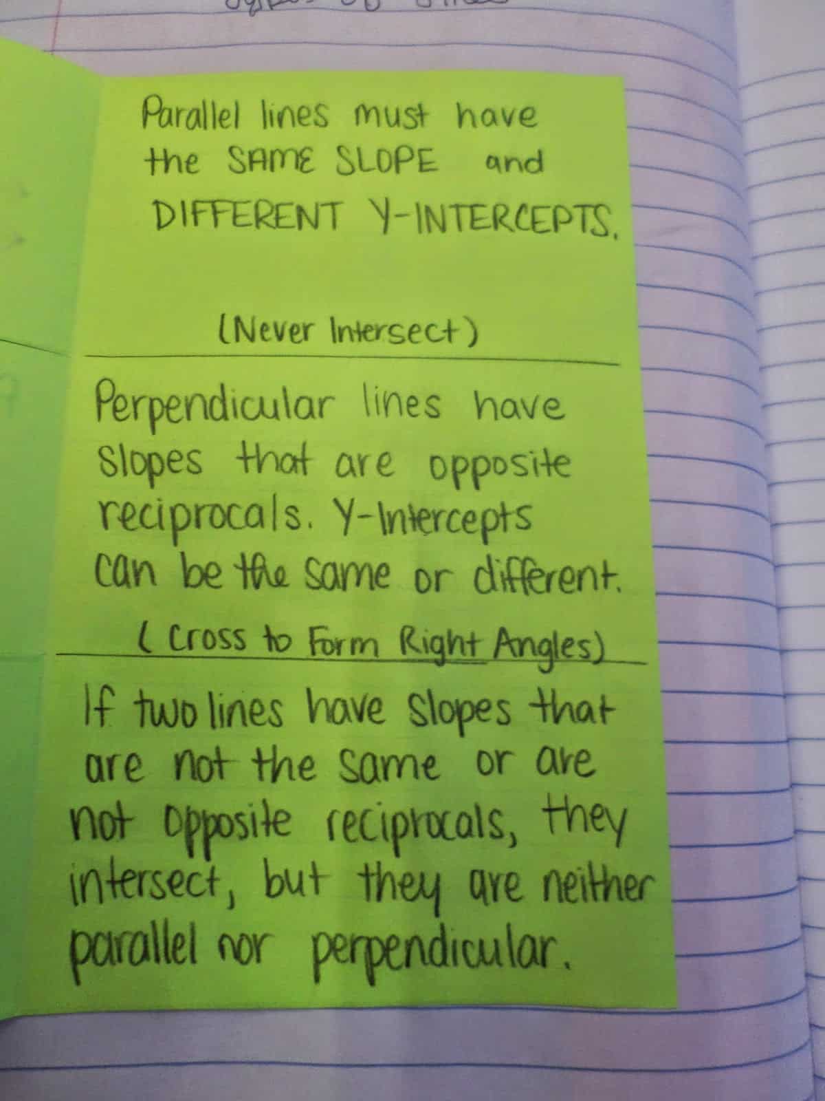 Parallel and Perpendicular Lines Foldable | Math = Love