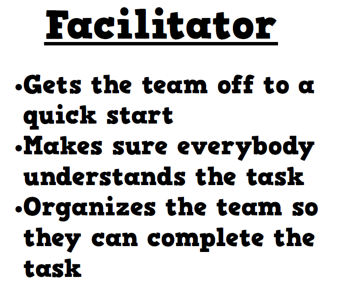 facilitator group work roles posters