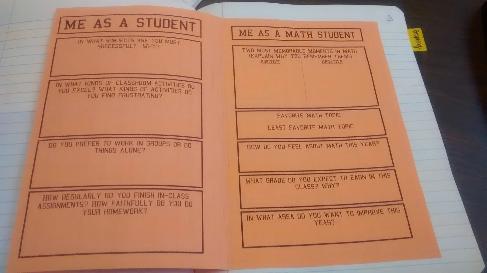Mathematical Autobiography Foldable for Interactive Notebooks