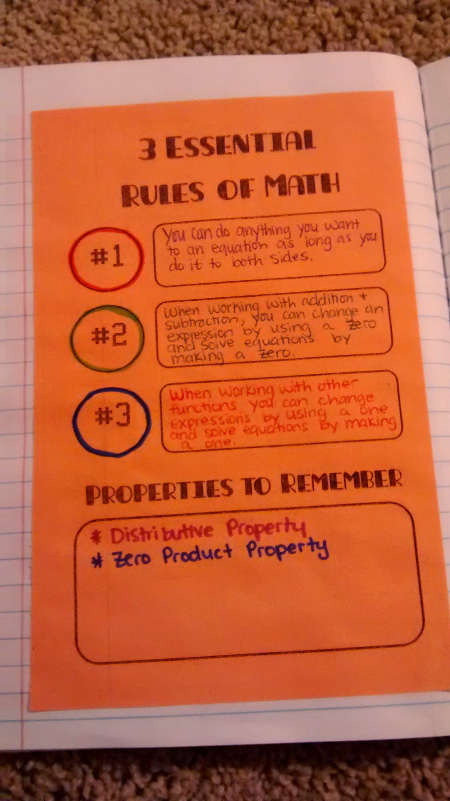 3 Essential Rules of Math for Solving Equations Graphic Organizer