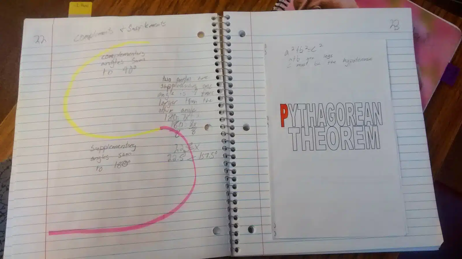 complementary and supplementary angles notes