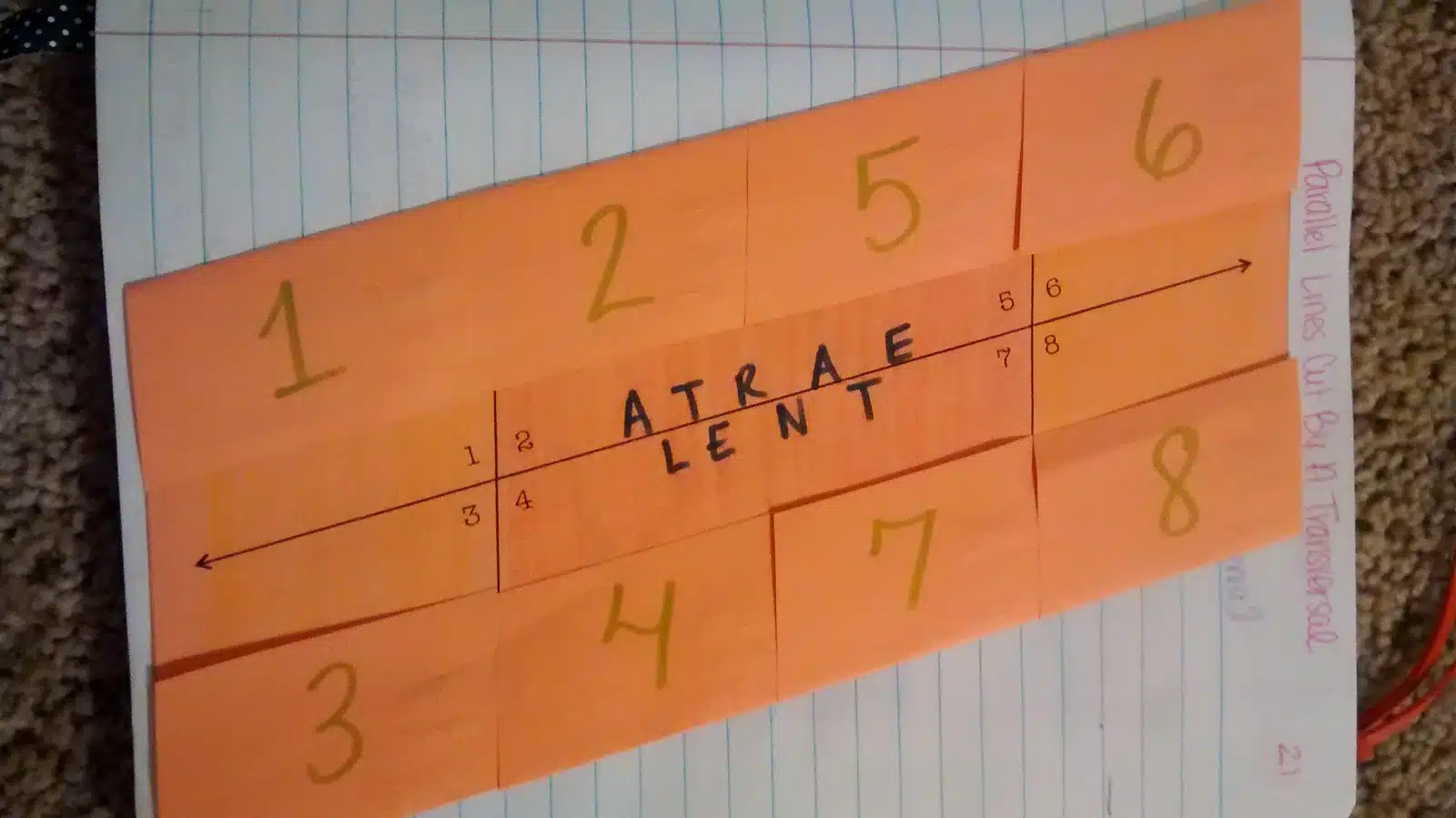 parallel lines cut by a transversal foldable