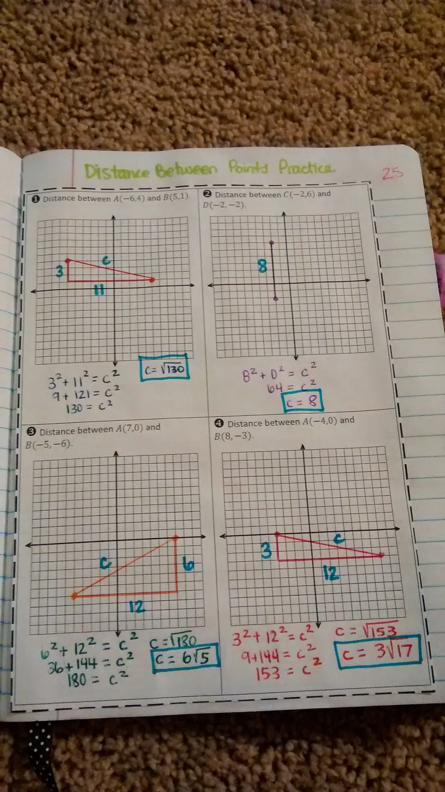 pythagorean theorem notes interactive note book inb