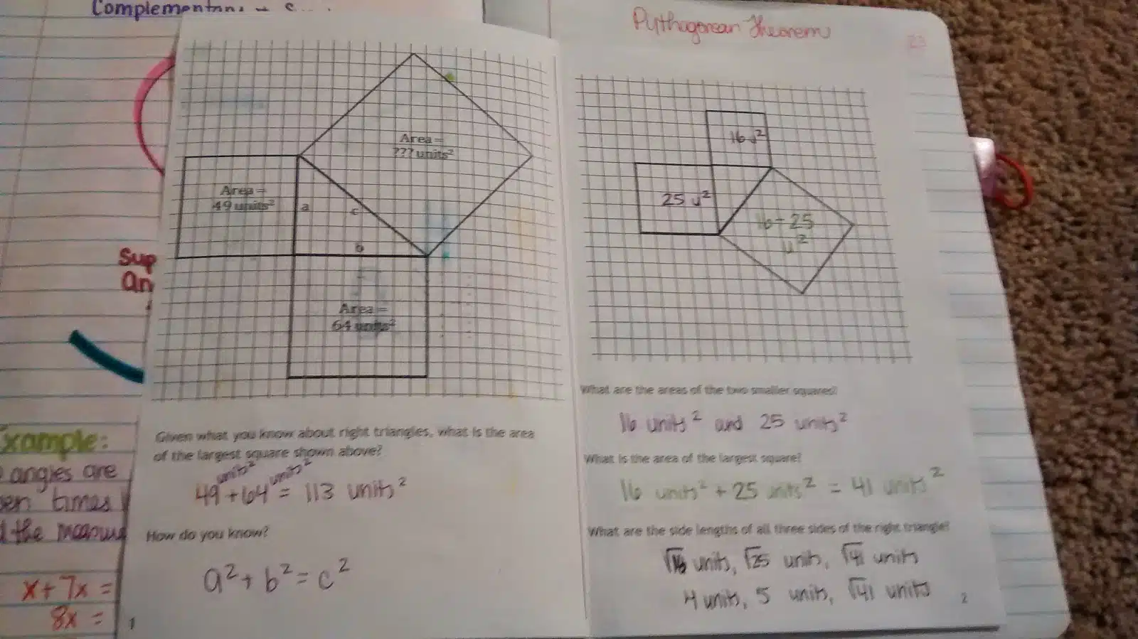 pythagorean theorem notes interactive note book inb