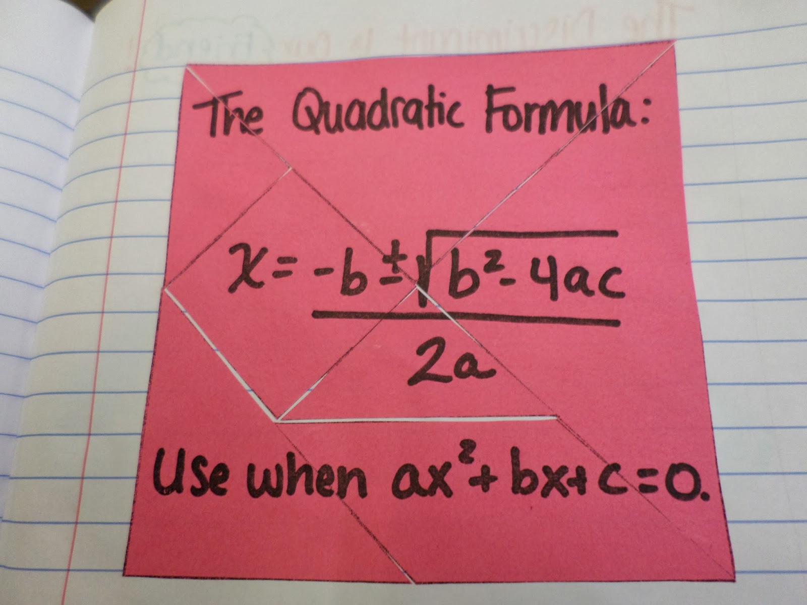 quadratic formula tangram puzzle interactive notebook