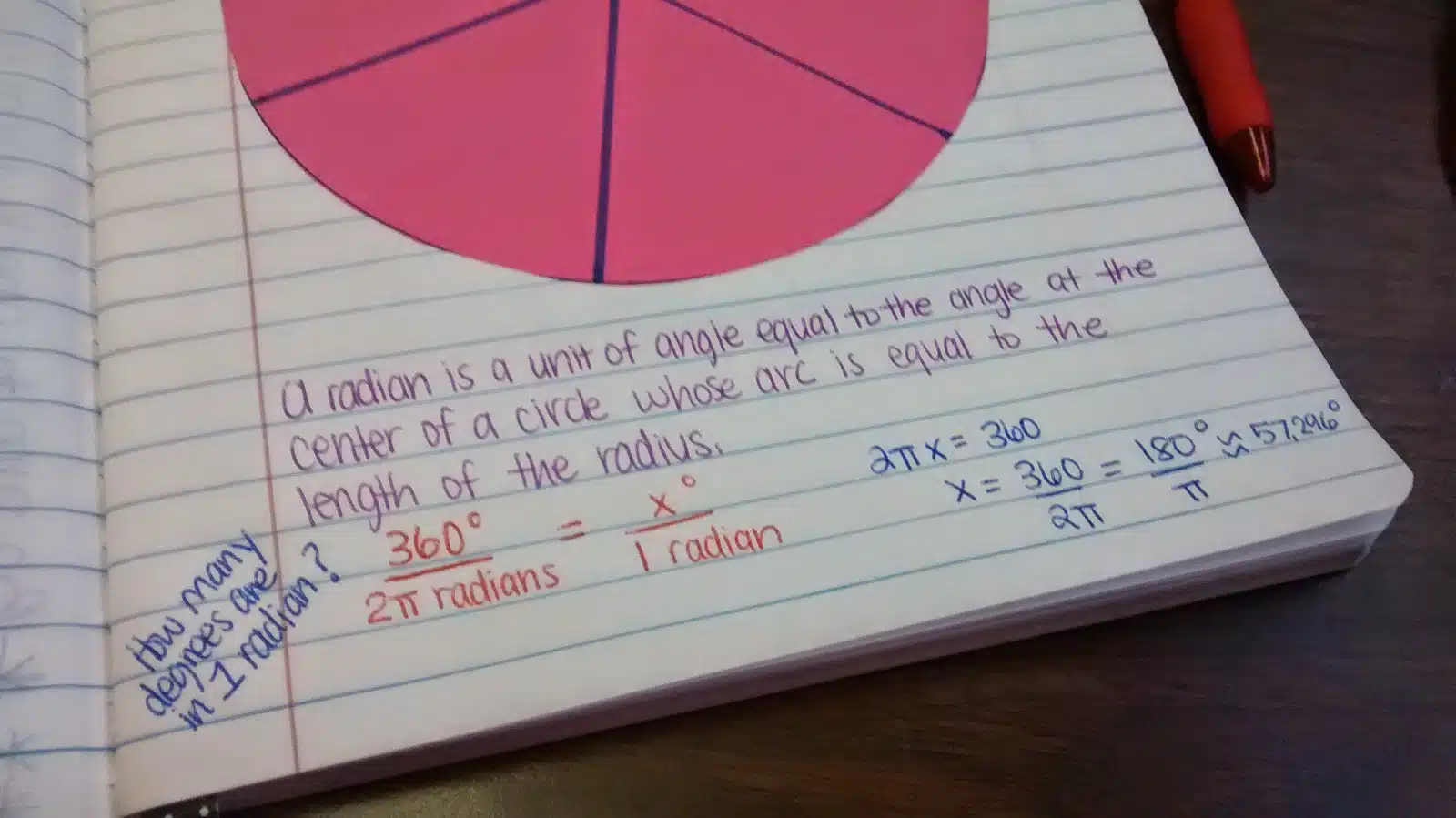 what is a radian? notes. 