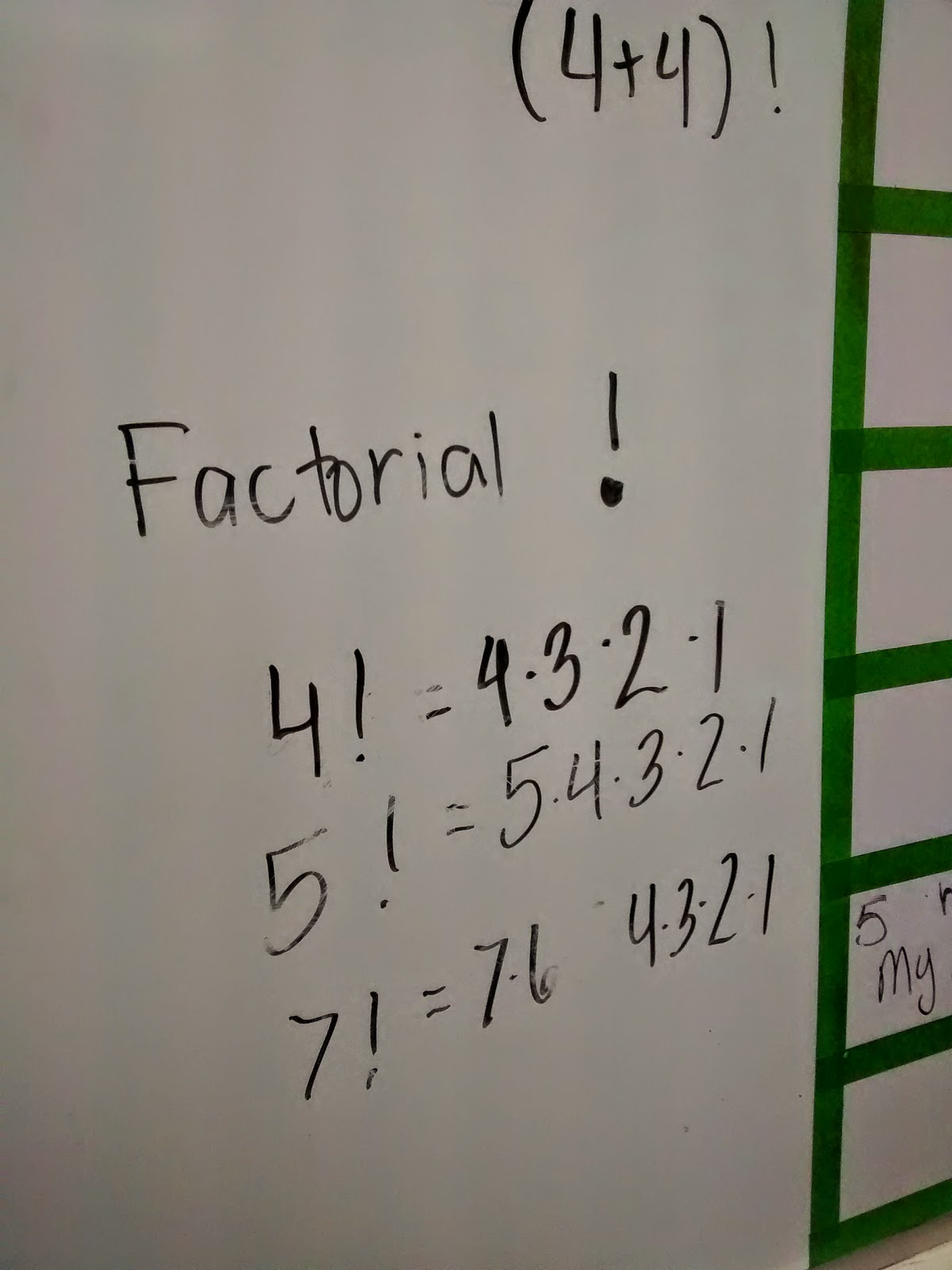Explanation of Factorial on Dry Erase Board