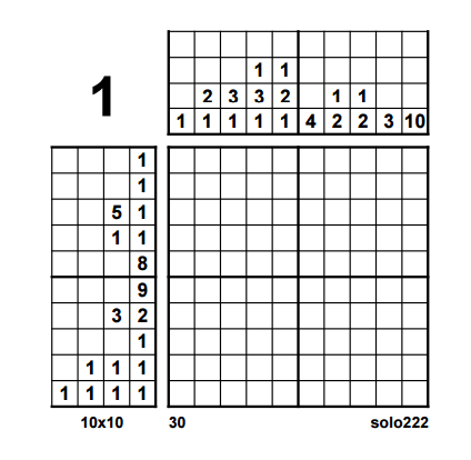 nonogram puzzle example. 