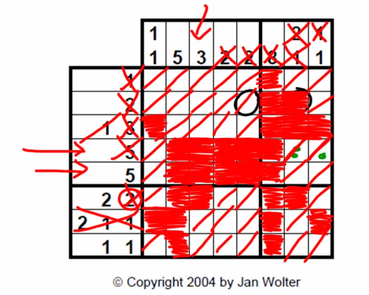 completed nonogram puzzle. 