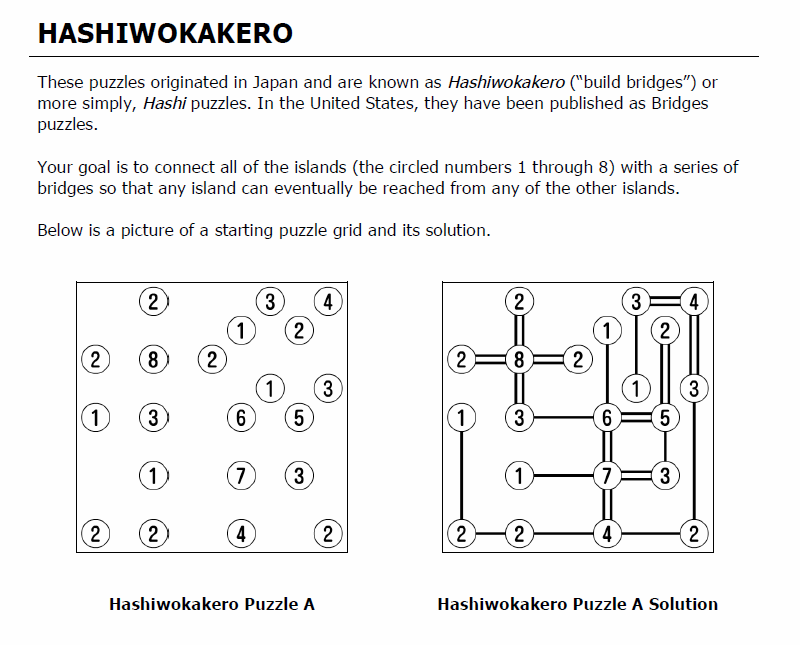Hashi Puzzles Instructions