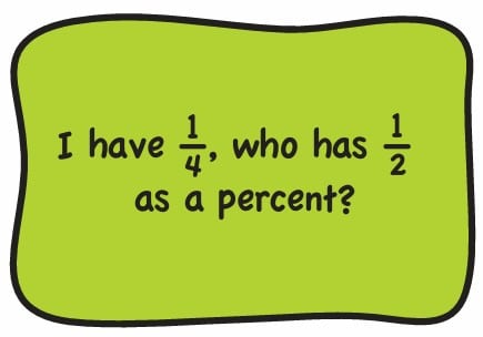 fractions decimals percents i have who has activity from big ideas. 
