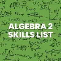 algebra 2 skills list for sbg (standards based grading). 