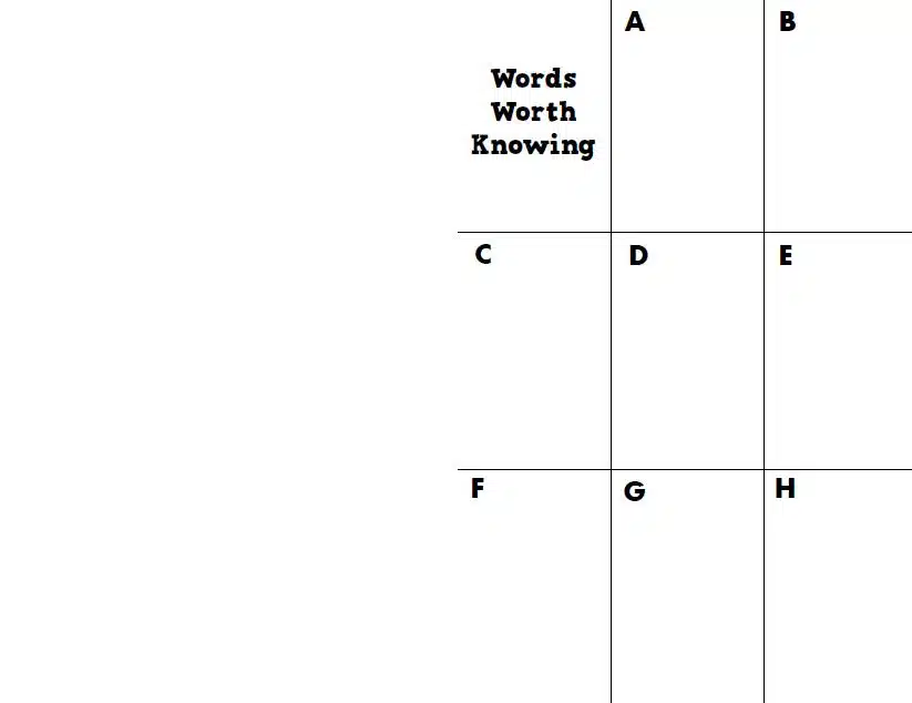 Words Worth Knowing Foldable - Word Wall for Interactive Notebooks