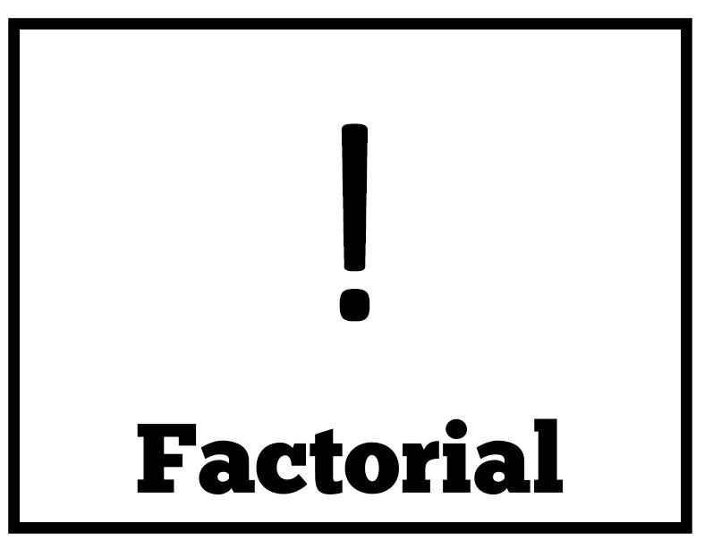 Factorial - math symbols posters to decorate middle school or high school math classroom